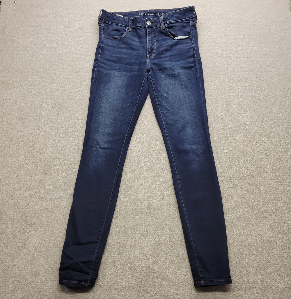 American Eagle Next Level Stretch Skinny Jeans Womens 12 X Long Dark Wash